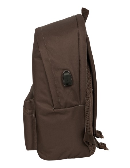 MOCHILA DOBLE PARA PORTATIL 15,6"+USB EL GANSO BASICS "CHOCOLATE"