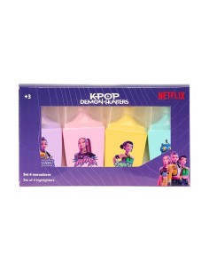 SET 4 ROTULADORES FLUORESCENTES K-POP Demon Hunters - STATIONERY