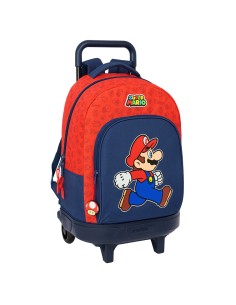 MOCHILA GDE. C/RUEDAS COMPACT EXTRAIBLE SUPER MARIO "TRIC...
