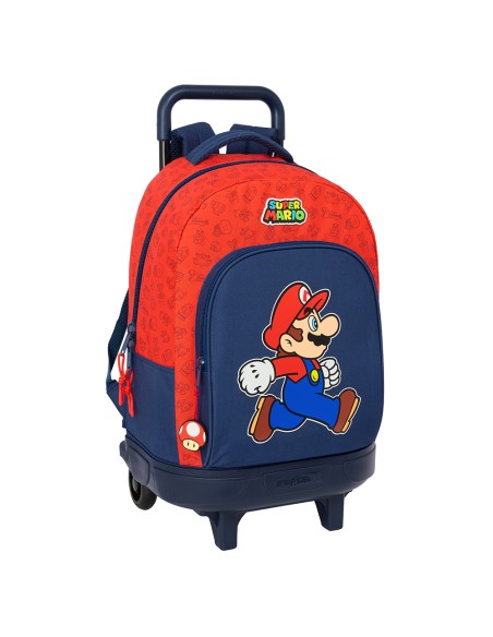 MOCHILA GDE. C/RUEDAS COMPACT EXTRAIBLE SUPER MARIO "TRIC...