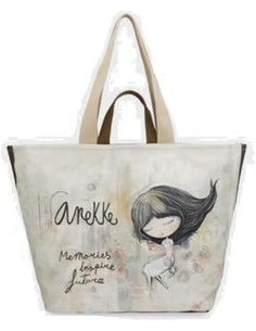 Anekke Bolso Playa Textil Mediano Memories Bolsos Mujer |...