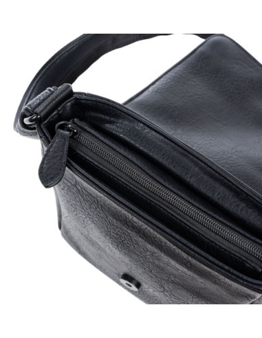 Bolso Bandolera C/Solapa Matties Rustic  40100-20 Negro B...