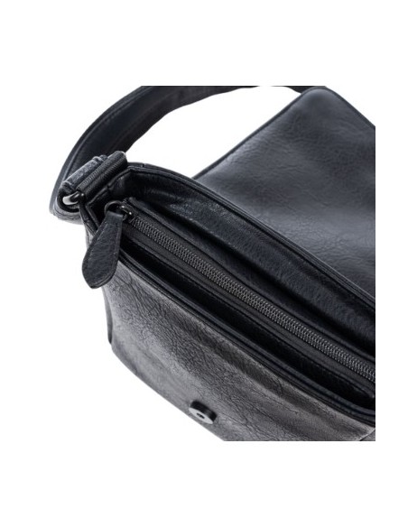 Bolso Bandolera C/Solapa Matties Rustic  40100-20 Negro B...