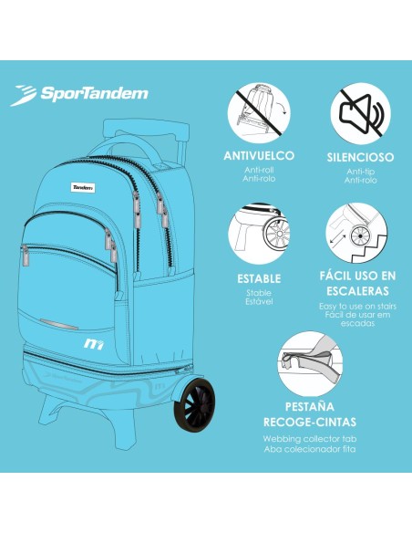 Mochila Carro Fijo Compact Desmontable Ruedas Grandes Tandem Circle Fly