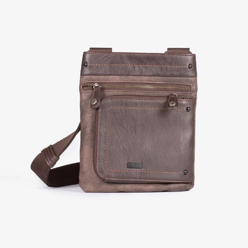Bolso pequeño para hombre, color marrón, Colección rustic – Matties Bags