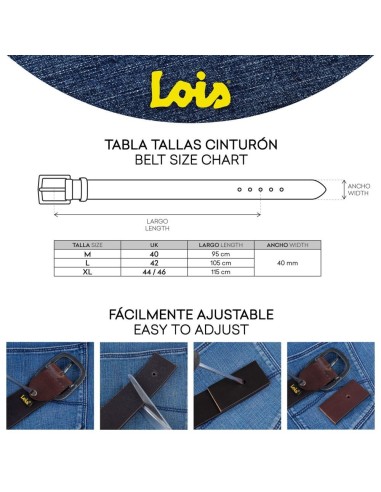 Cinturon Piel Genuina 40Mm De Mujer/Hombre Lois Cinturones T-M