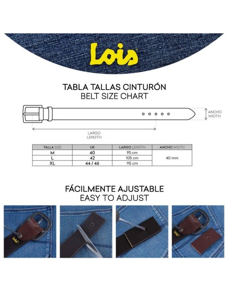 Cinturon Piel Genuina 40Mm De Mujer/Hombre Lois Cinturones T-M Cinturon Piel Genuina 40Mm De Mujer/Hombre Lois Cinturones T-M