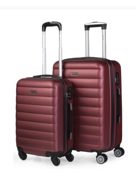 Juego Maleta Mediana 60 + Cabina 50 Simoa Itaca Granate Juego Maleta Mediana 60 + Cabina 50 Simoa Itaca Granate