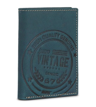 Cartera Billetero Hombre Vintage Skpat Azul