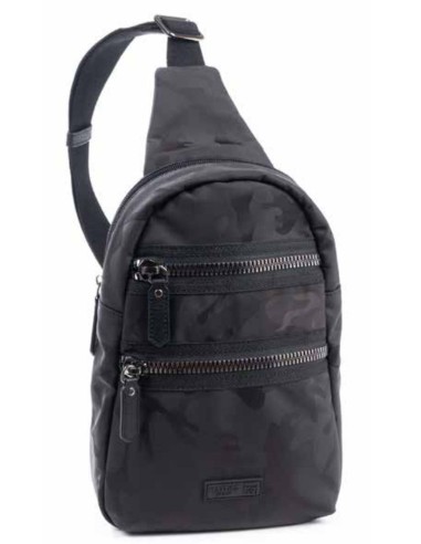 Bolso Mochila Lateral Hombre Matties 40055 Camuflaje Negro | Compra...