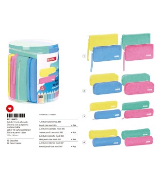 SET 16 PORT. SURTIDOS SAFTA GLITTER SILICONE