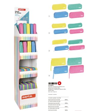EXPOSITOR PORTATODOS SURTIDOS SAFTA GLITTER SILICONE