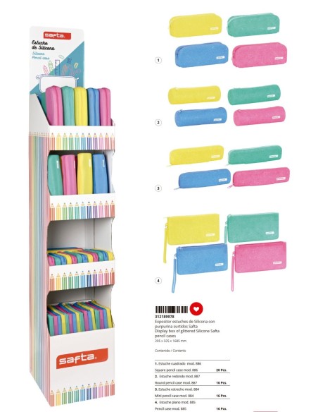 EXPOSITOR PORTATODOS SURTIDOS SAFTA GLITTER SILICONE EXPOSITOR PORTATODOS SURTIDOS SAFTA GLITTER SILICONE