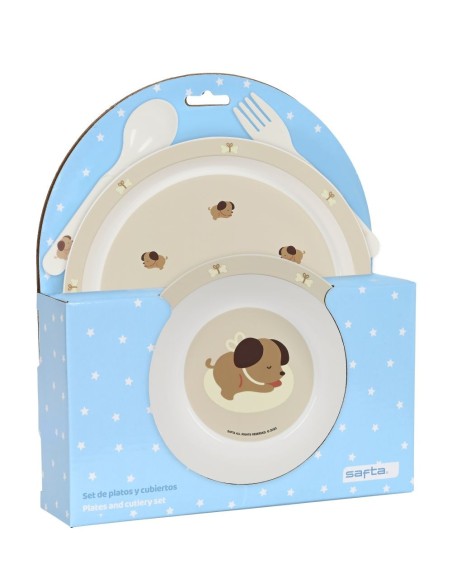 SET DE PLATOS Y CUBIERTOS SAFTA PREESCOLAR "PUPPY" | Comprar SET DE...
