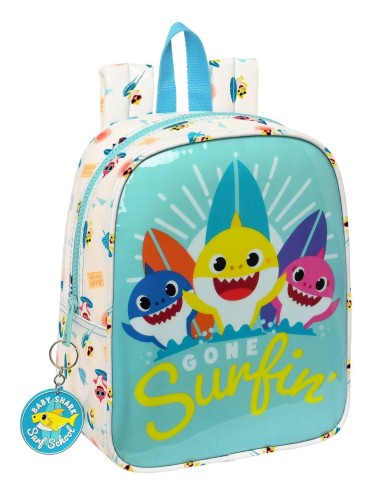 MOCHILA GUARDERIA ADAPT.CARRO C/BOLSILLO BABY SHARK "SURFING" | Com...