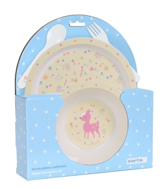 SET DE PLATOS Y CUBIERTOS SAFTA PREESCOLAR "FOREST" | Comprar SET D...