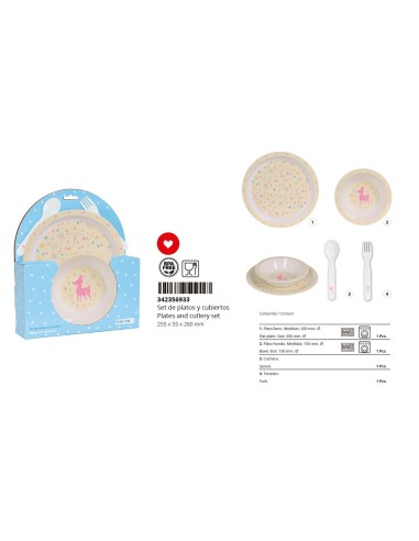 SET DE PLATOS Y CUBIERTOS SAFTA PREESCOLAR "FOREST" | Comprar SET D...
