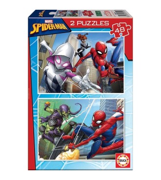 2 PUZZLES DE 48 PIEZAS SPIDER-MAN "HERO"