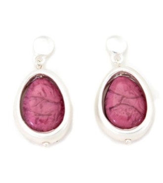 Pendiente Peacock Plata/Fucsia