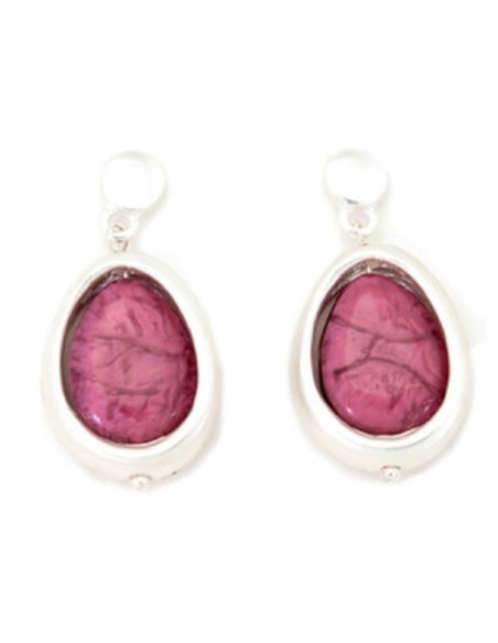 Pendiente Peacock Plata/Fucsia Pendiente Peacock Plata/Fucsia