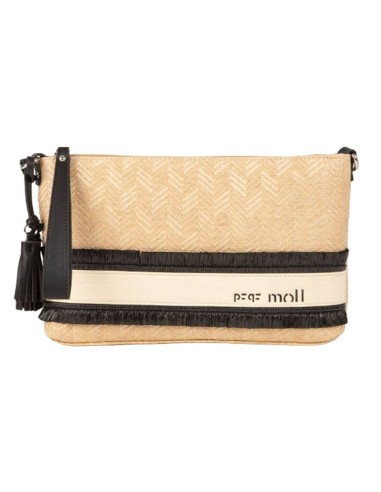 Bolso Mano Rafia 231291 Marbella Pepe Moll Beige/Negro | Comprar Bo...