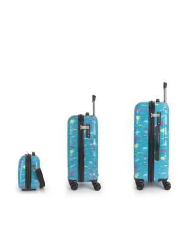Set de maleta de cabina,  mediana y neceser Gabol ACQUA J...
