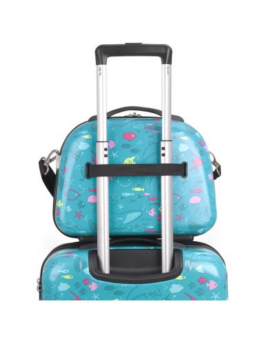 Set de maleta de cabina,  mediana y neceser Gabol ACQUA J...
