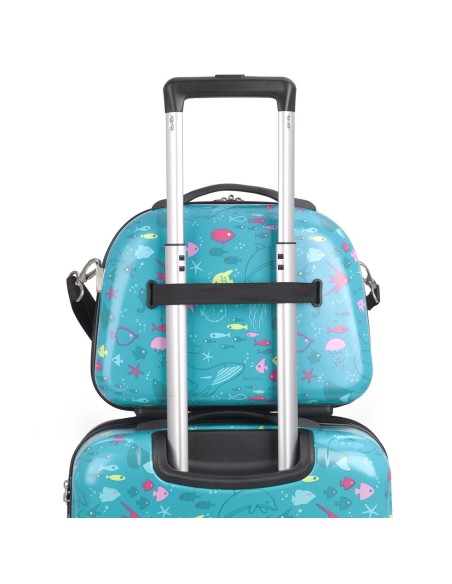 Set de maleta de cabina,  mediana y neceser Gabol ACQUA J...