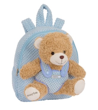 MOCHILA PREESCOLAR CON OSITO SAFTA AZUL PASTEL | Comprar MOCHILA PR...