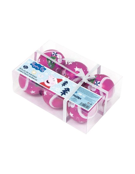 BOLAS NAVIDAD 8CM PACK 6 PEPPA PIG "COSY CORNER"