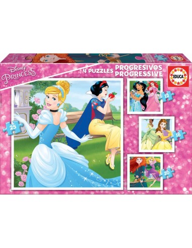 4 PUZZLES DE 12 A 25 PIEZAS PRINCESAS DISNEY "MAGICAL" | Comprar 4 ...