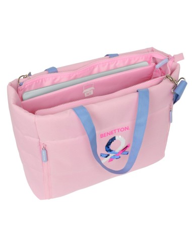 BOLSO CON BOLSILLO PARA PORTATIL 14,1'' BENETTON "PINK" | Comprar B...