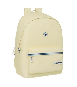 MOCHILA DOBLE PARA PORTATIL 15,6"+USB EL GANSO BASICS "ARENA"