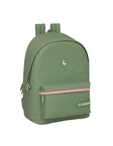 MOCHILA DOBLE PARA PORTATIL 15,6"+USB EL GANSO BASICS "VERDE"