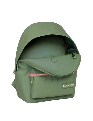 MOCHILA DOBLE PARA PORTATIL 15,6"+USB EL GANSO BASICS "VERDE"