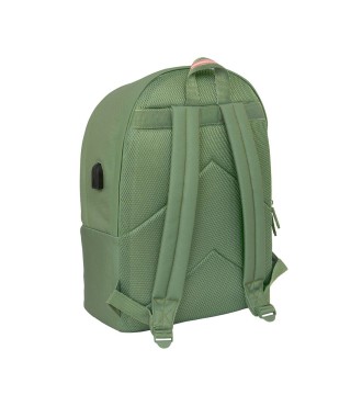 MOCHILA DOBLE PARA PORTATIL 15,6"+USB EL GANSO BASICS "VERDE" 2