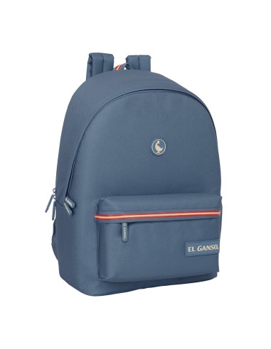 MOCHILA DOBLE PARA PORTATIL 15,6"+USB EL GANSO BASICS "AZUL"