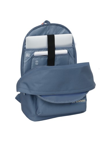 MOCHILA DOBLE PARA PORTATIL 15,6"+USB EL GANSO BASICS "AZUL"