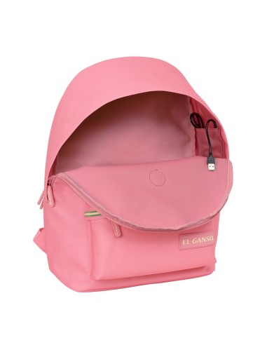 MOCHILA DOBLE PARA PORTATIL 15,6"+USB EL GANSO BASICS "MARSALA"