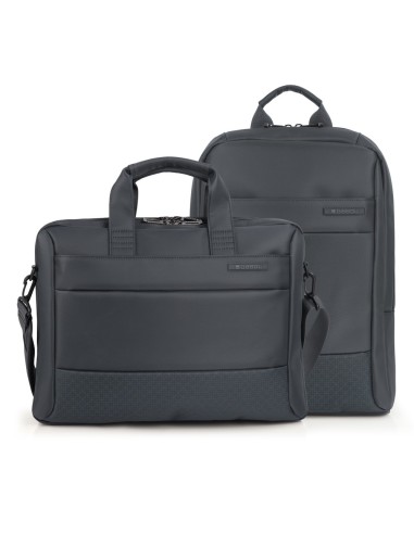 Pack Maletín + Mochila Portatil 15,6" Gabol Tide Gris Moc...