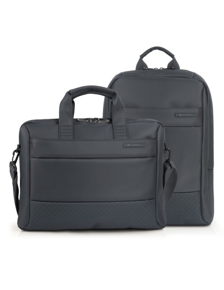 Pack Maletín + Mochila Portatil 15,6" Gabol Tide Gris Moc...