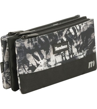 Portatodo Tres Bolsillos Independientes Plus Tandem Black&White | C...