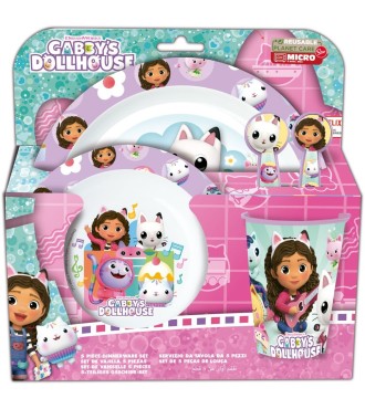 SET MICRO KIDS 5 PIEZAS EN ESTUCHE GABBY'S DOLLHOUSE "PARTY" | Comp...