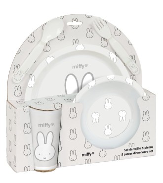 SET DE PLATOS, CUBIERTOS Y VASO MIFFY "NIEBLA" | Comprar SET DE PLA...