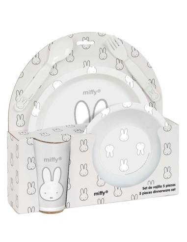 SET DE PLATOS, CUBIERTOS Y VASO MIFFY "NIEBLA" | Comprar SET DE PLA...