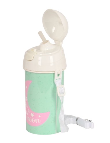 BOTELLA 500ml APERTURA AUTOM. CON PAJITA BLACKFIT8 "MOON" | Comprar...