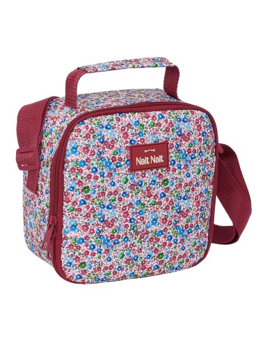 BOLSA TÉRMICA CUADRADA NAIT NAIT "FLORES COIMBRA BURDEOS" | Comprar...