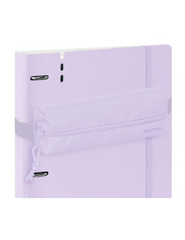 PORTATODO RECTANGULAR C/GOMA ELAST. 22CM SAFTA "LIGHT PURPLE" | Com...
