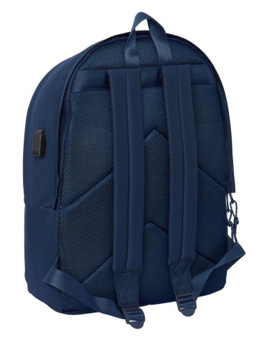 MOCHILA DOBLE PARA PORTATIL 15,6"+USB REAL MADRID CHICA MARINO | Co...