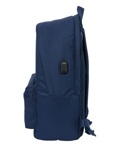 MOCHILA DOBLE PARA PORTATIL 15,6"+USB REAL MADRID CHICA MARINO | Co...